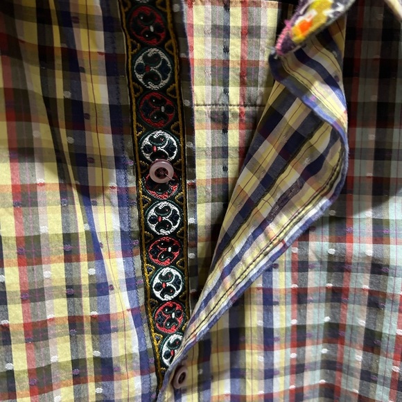 NWOT Robert Graham Plaid & Polka Dot Button Down Shirt Sz 3X - Picture 5 of 9